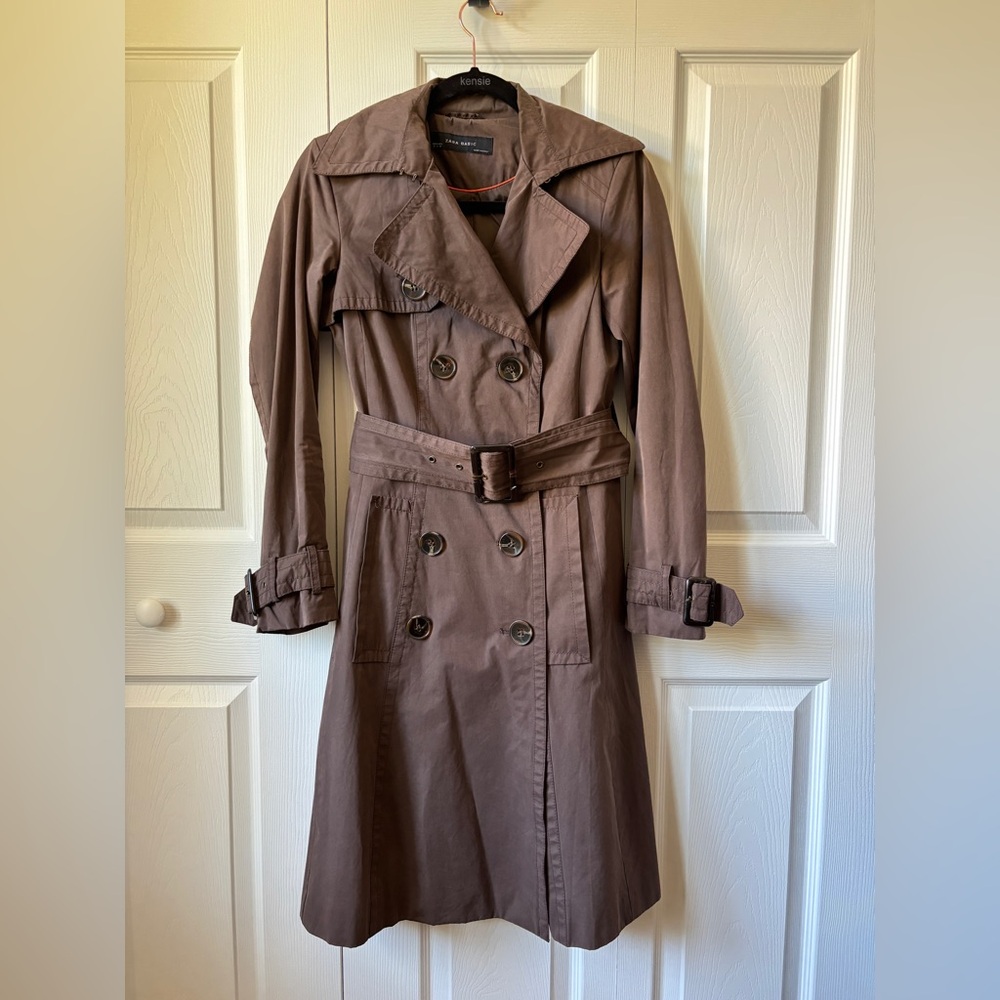 Zara Basic Chocolate Brown Trench Coat
